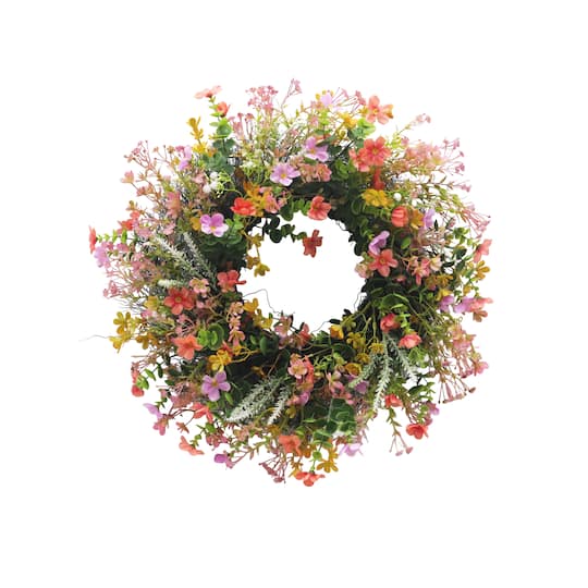 20" Pink, Red & Yellow Wildflower Mix Wreath by Ashland®